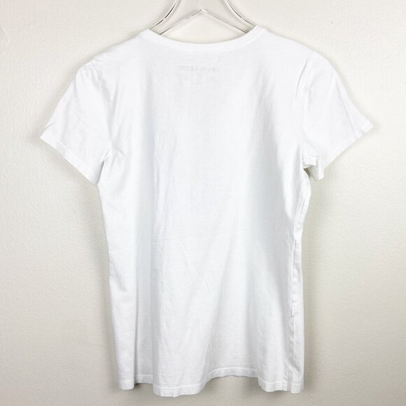 LIFE IS GOOD | Women's Americana Flip Flops Crusher V Neck White Tee Small - Picture 2 of 7